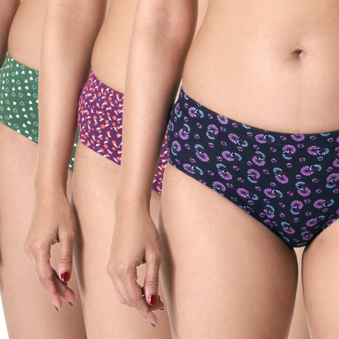 Printed Mid-Rise Hipster Panty With Full Coverage Soft Elastic _Pack of 3